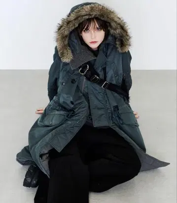 AIVER N-3 플라이트 코트 그레이쉬 블루