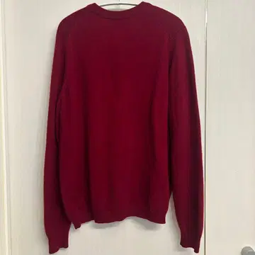 발렌타인 캐시미어 100% 니트 가디건 빨간색 골드 버튼 크루넥