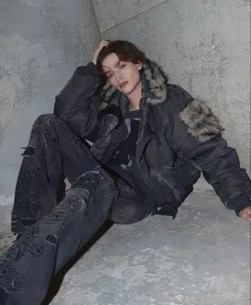 GRANCY 퍼 포켓 디자인 페이드 n2b 자켓 S 블랙