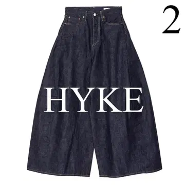 2 HYKE 25AW 슈퍼 와이드 배럴 레그 데님 WIDE