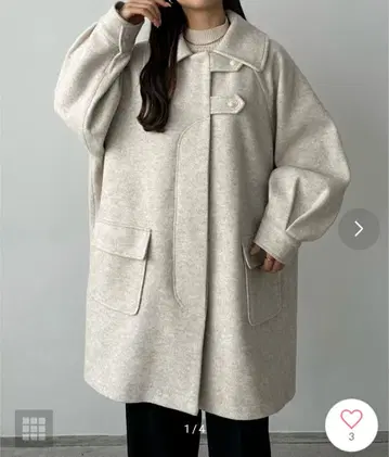 callautia 스탠 칼라 오버 미들 코트