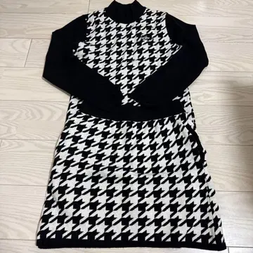 셋업 골프웨어 하운드투스 체크 패턴