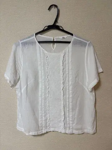 45rpm 화이트 프릴 반팔 셔츠