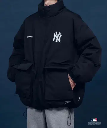 Perushu x MLB 충전솜 스탠드넥 블루종