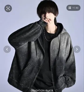 케미컬 오버다이 헤비 웨이트 맨투맨 더블 집업 후드티