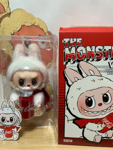 LABUBU 러브러브 봉제 인형 몬스터즈 코카콜라 캔