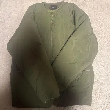 BEAMS 올리브색 퀼팅 자켓 L