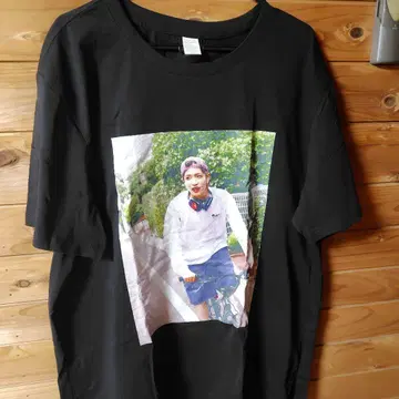 자전거 프린트 블랙 T셔츠