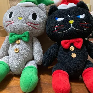 칼디 크리스마스 고양이 봉제 인형 2개 세트
