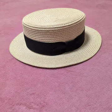 블랙 리본 포함 캉캉 모자