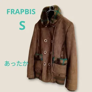 [ FRAPBOIS ] 스웨이드 x 체크 퍼 컬러 2WAY 자켓 S