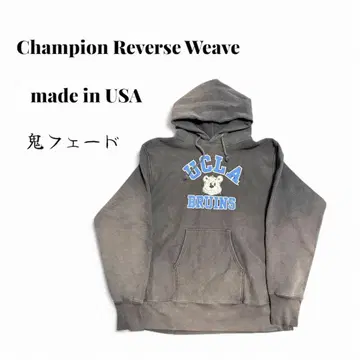 챔피온 빨간색 택 리버스 위브 UCLA 후드티 네이비 USA제