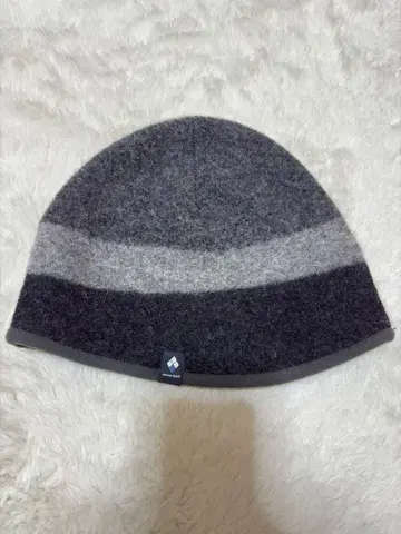 스트라이프 디자인 니트 모자 울 혼방