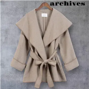 새상품 아카이브 벨트 포함 숄카라 미들 코트 베이지 M