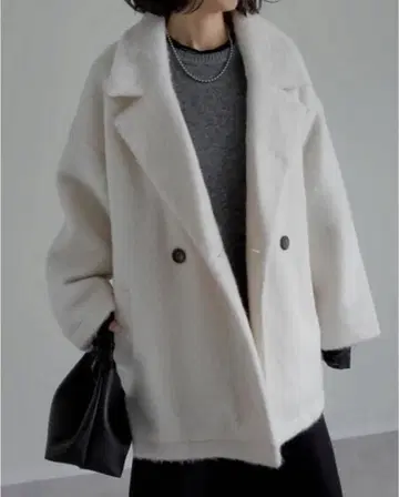 리디 reedit 샤기 코트 페이크 울 샤기 더블 자켓