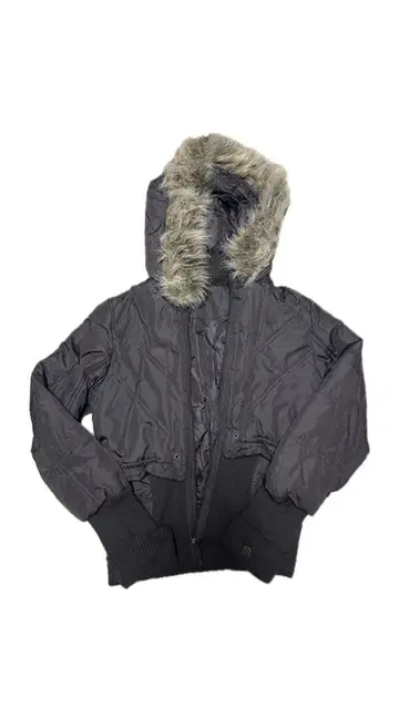 y2k 그런지 퍼 다크 그레이 자켓