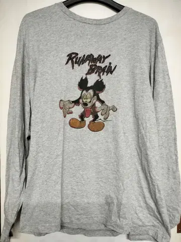 RUNAWAY BRAIN 그레이 긴팔 티셔츠 M 미키