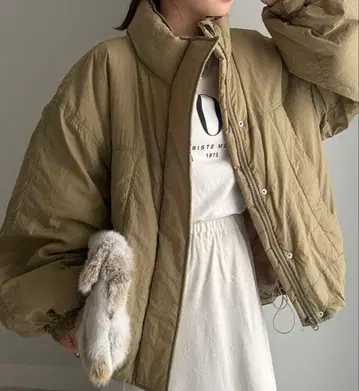 [ RANAN ] 오버 사이즈 몬스터 충전솜 블루종 베이지 L