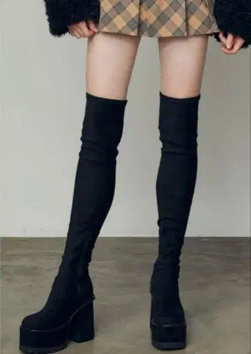 EMODA 스퀘어 탱크 롱 부츠 L 사이즈 니하이 부츠