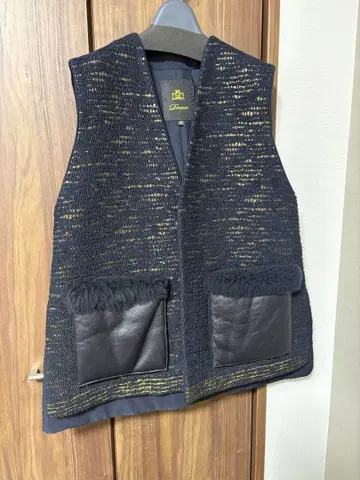 Drawer 트위드 베스트 38 네이비 골드