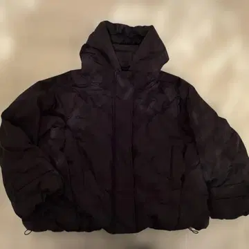 FURRY 후드 다운 자켓 블랙