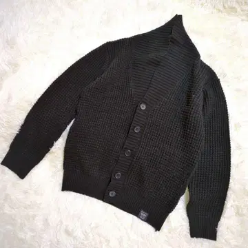 아줄바이마우지 와플 가디건(S) 블랙 울 혼방 모드 스타일