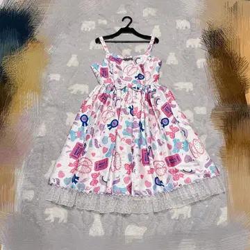 Girly Sticker 오버롤 스커트 Set