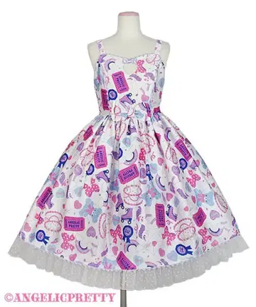 Girly Sticker 오버롤 스커트 Set