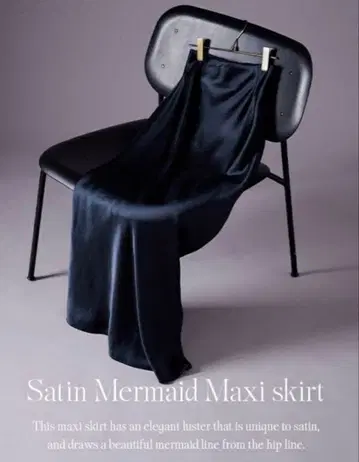 ur's 새틴 머메이드 맥시 스커트 S 사이즈 블랙