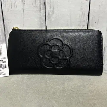 [ 새상품 미사용 ] 클레이 가죽 장지갑 블랙 까멜리아 참