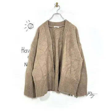 플레이크 스토어 V넥 가디건 V넥 니트 모헤어 울 혼방 겉옷