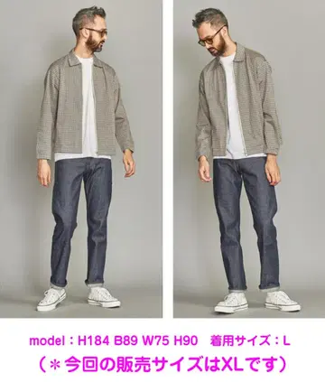 새상품급 뷰티앤유스 유나이티드 애로우즈 체크 지퍼 블루종