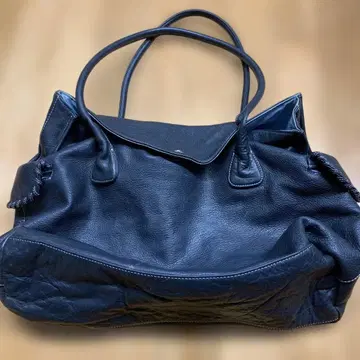 키타무라 네이비 가죽 토트백