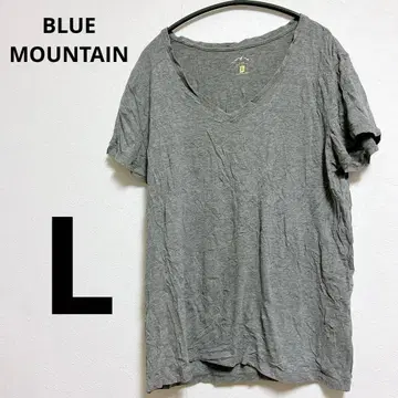 BLUE MOUNTAIN 그레이 V넥 T셔츠 [ L ] 반팔