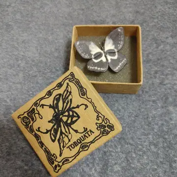 새상품급 아쉬페 프랑스 한정판 TORQUATA 버터플라이형 가죽 핀 배지