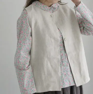 츠하루 린넨 전후 2way 베스트 (아이보리)