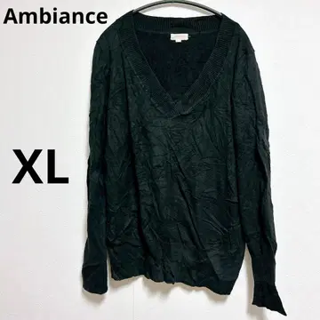 Ambiance 블랙 V넥 스웨터 [ XL ] 블랙 니트