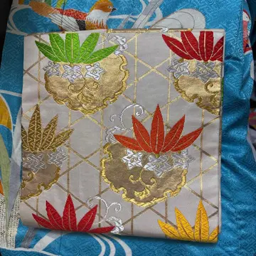 니혼바시 타카시마야 구매 화려한 크림색 후쿠로 오비 7세