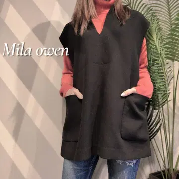 [ 새상품급 ] Mila owen 본딩 베스트 단품 블랙 사이즈 O