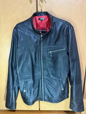 블랙 가죽 자켓 스탠드 카라