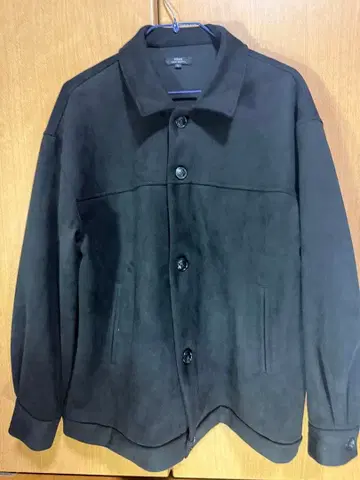 블랙 스웨이드풍 버튼 자켓