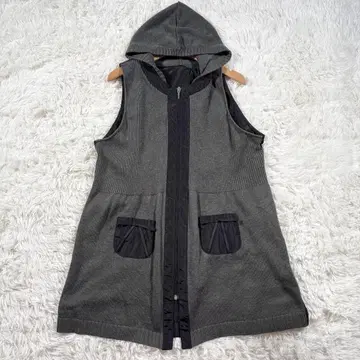 슈퍼 뷰티 니트 도킹 베스트 빅 사이즈 44 블랙 리본