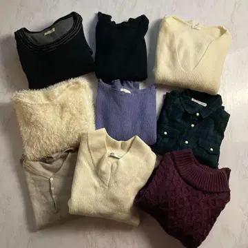 여성용 의류 겨울 상품 니트 묶음 판매 M~L 스웨터 9점