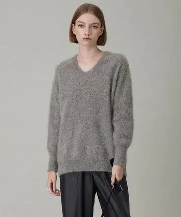 폭스 캐시미어 퍼 니트 풀오버