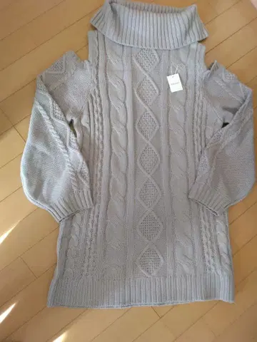 INGNI 그레이 케이블 니트 원피스 M 사이즈