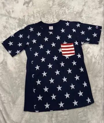 챔피온 Champion 반팔 티셔츠 네이비 별 성조기 스타 XL