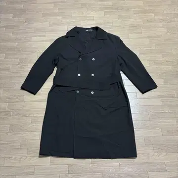 ZARA 블랙 더블 브레스트 트렌치코트 L