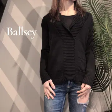 Ballsay 카슈쿨 숄카라 니트 리브 소매 사이즈 38