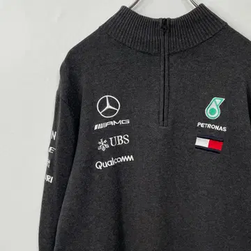 MercedesAMG PETRONAS 타미힐피거 하프 지퍼 니트