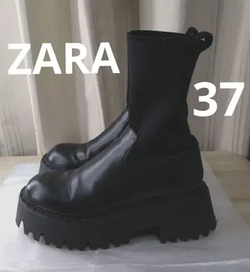 ZARA 삭스 스타일 트랙 밑창 앵클부츠 37 자라 통굽